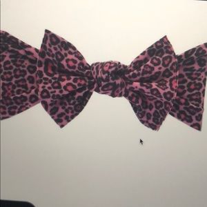Baby bling hot pink leopard printed knot headband